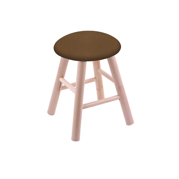 Oak Vanity Stool, Dark Cherry Finish, Canter Grey Seat